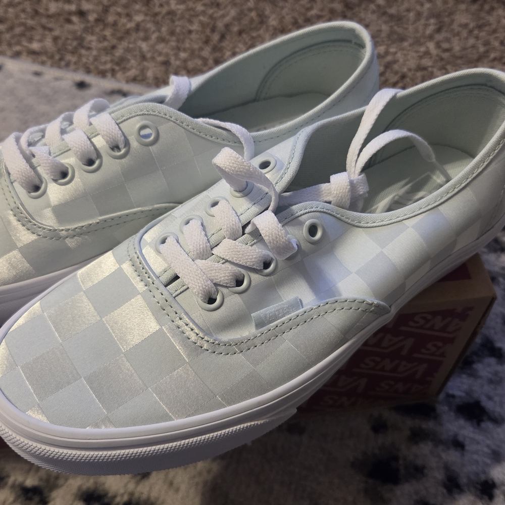Vans Women's Mint Checkered Sneakers - Picture 3 of 5